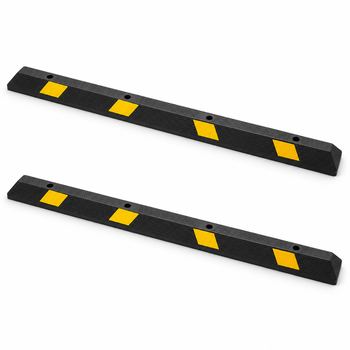 72-Inch Rubber Parking Curbs, 2-Pack on white background