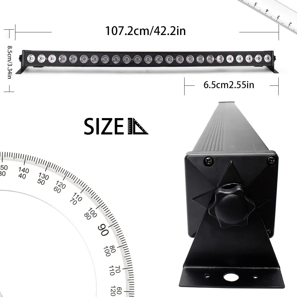 Two Bay RGB Wall-Wash Light Bar, 60W with Remote