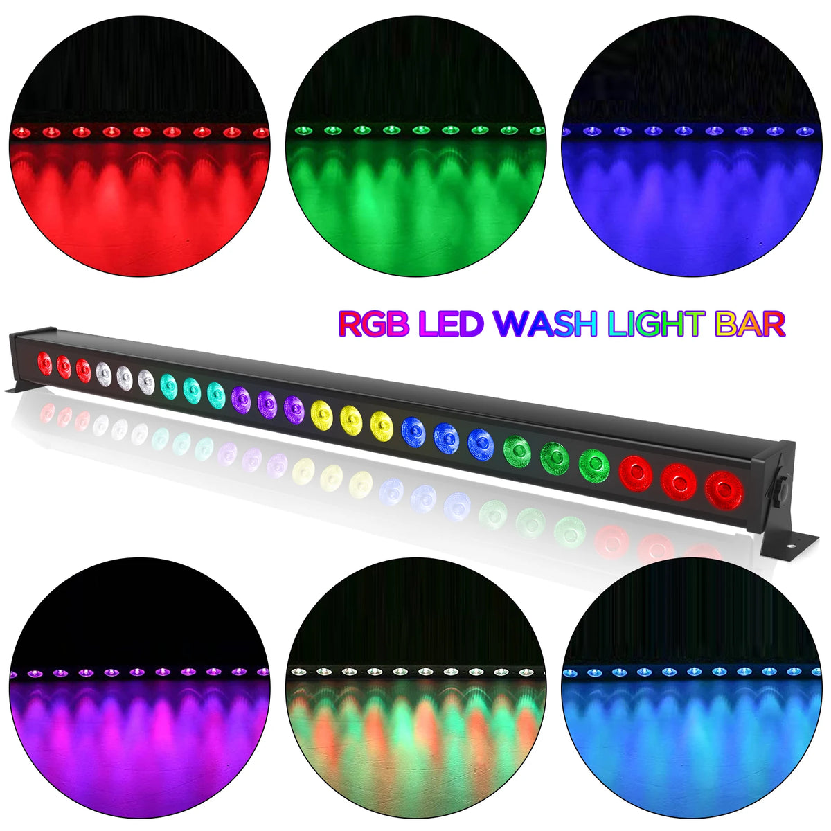 Two Bay RGB Wall-Wash Light Bar, 60W with Remote