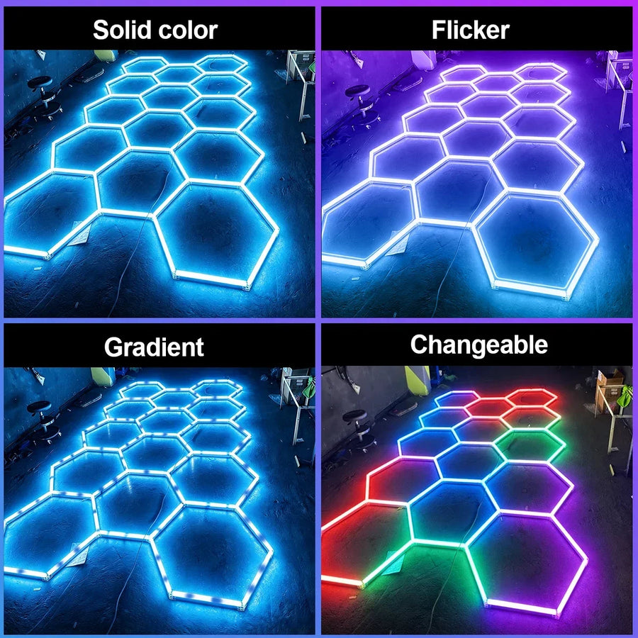 Two Bay Smart RGB Hex Grid, App + Remote + Music Sync