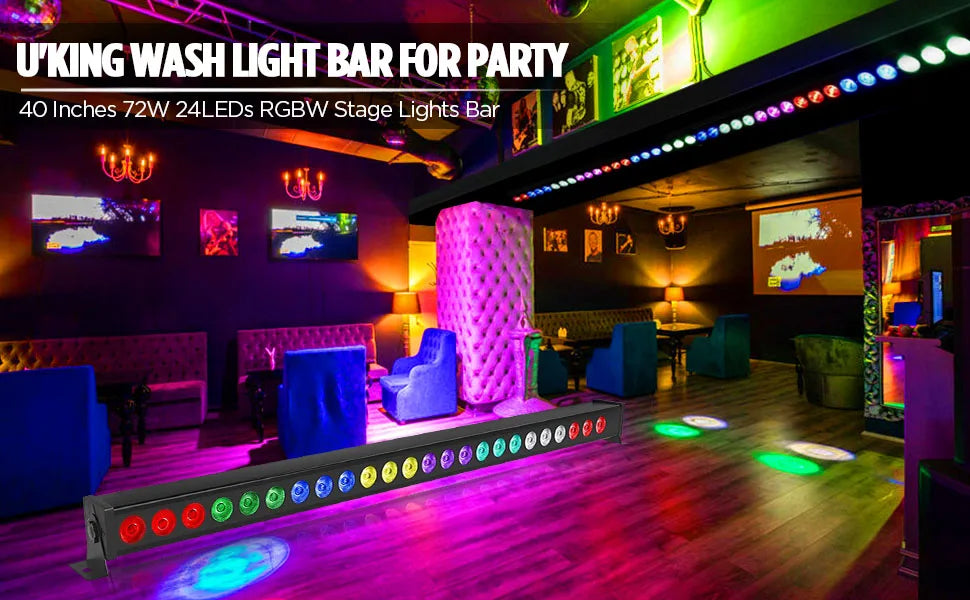 Two Bay RGB Wall-Wash Light Bar, 60W with Remote