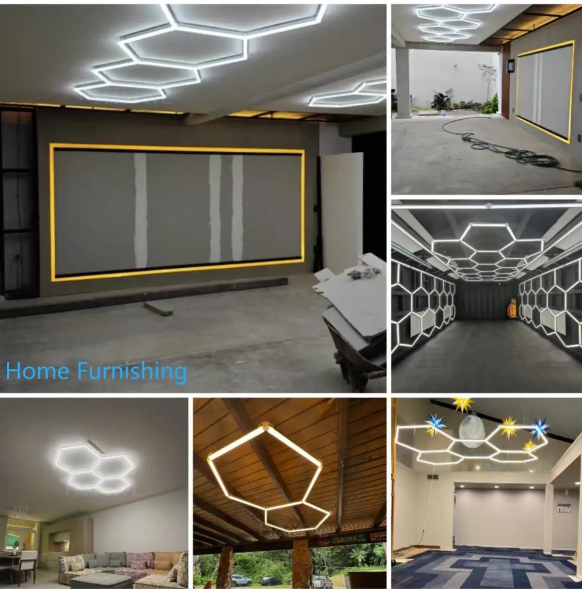 Two Bay Tri-Color Dimmable Hex Light, 3000K / 4000K / 6000K or RGB