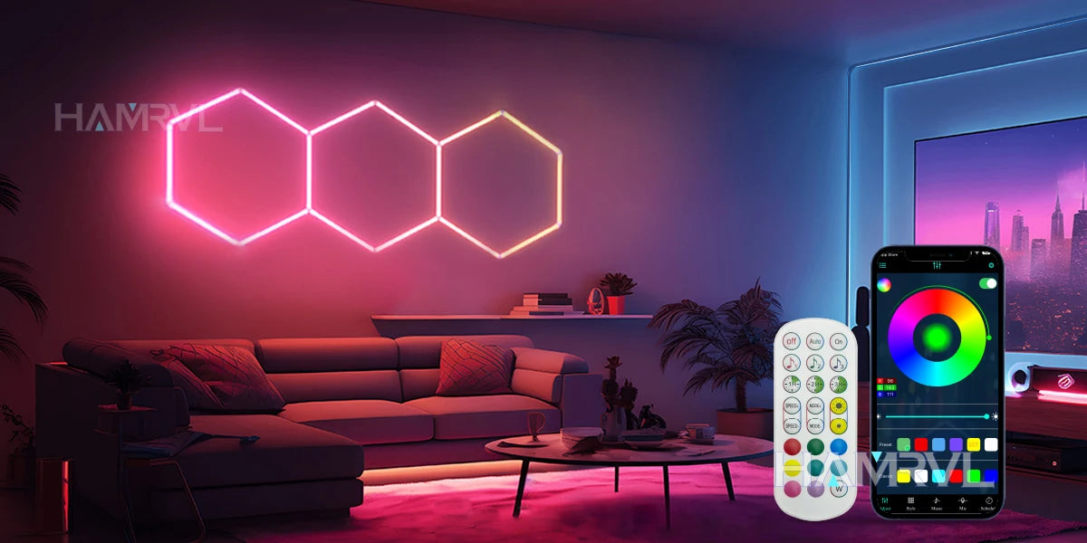 Two Bay Tri-Color Dimmable Hex Light, 3000K / 4000K / 6000K or RGB