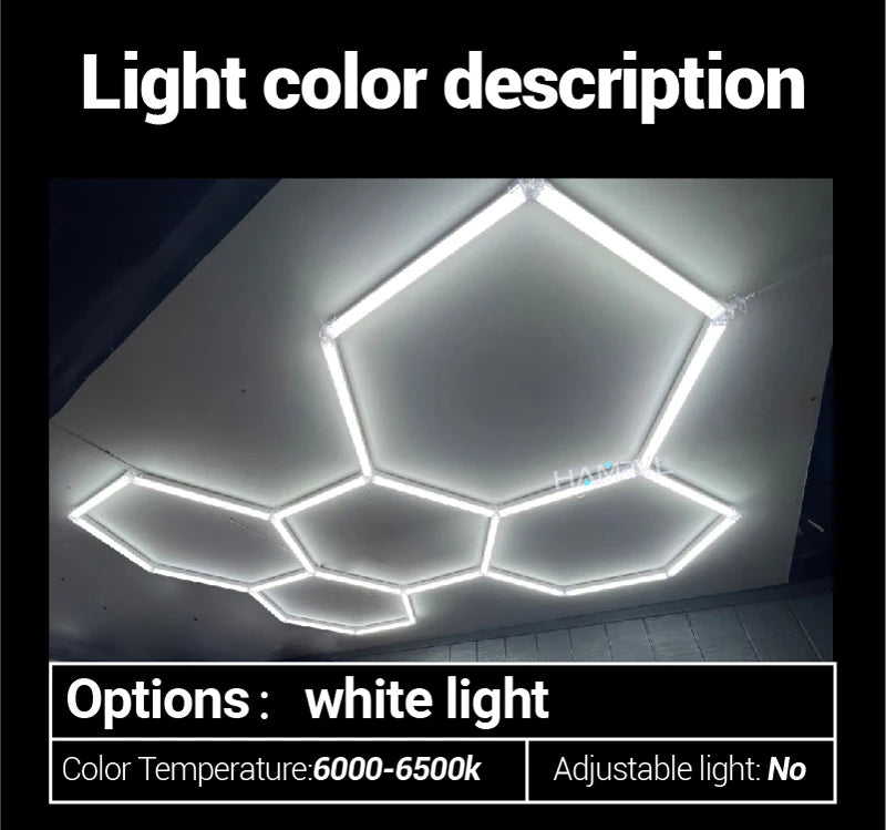 Two Bay Tri-Color Dimmable Hex Light, 3000K / 4000K / 6000K or RGB