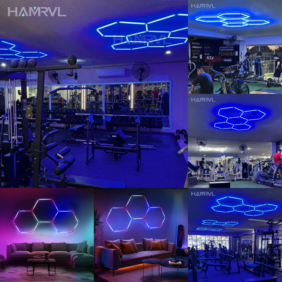 Two Bay Tri-Color Dimmable Hex Light, 3000K / 4000K / 6000K or RGB
