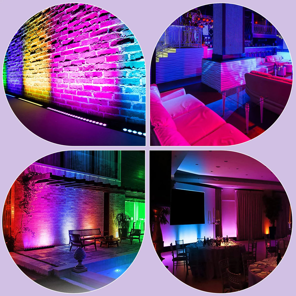 Two Bay RGB Wall-Wash Light Bar, 60W with Remote