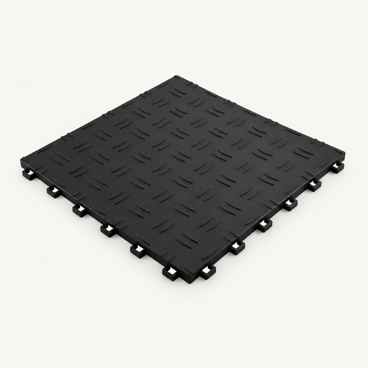 Interlocking Garage Floor Tiles, 25-Pack, Black