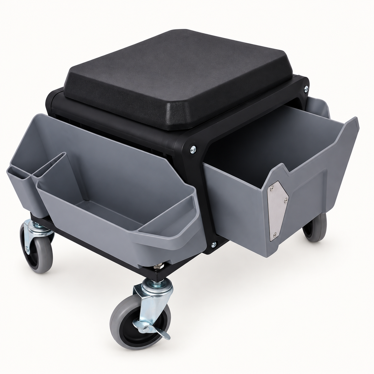 Rolling Detailing Mechanic Stool with Storage, 330 lb