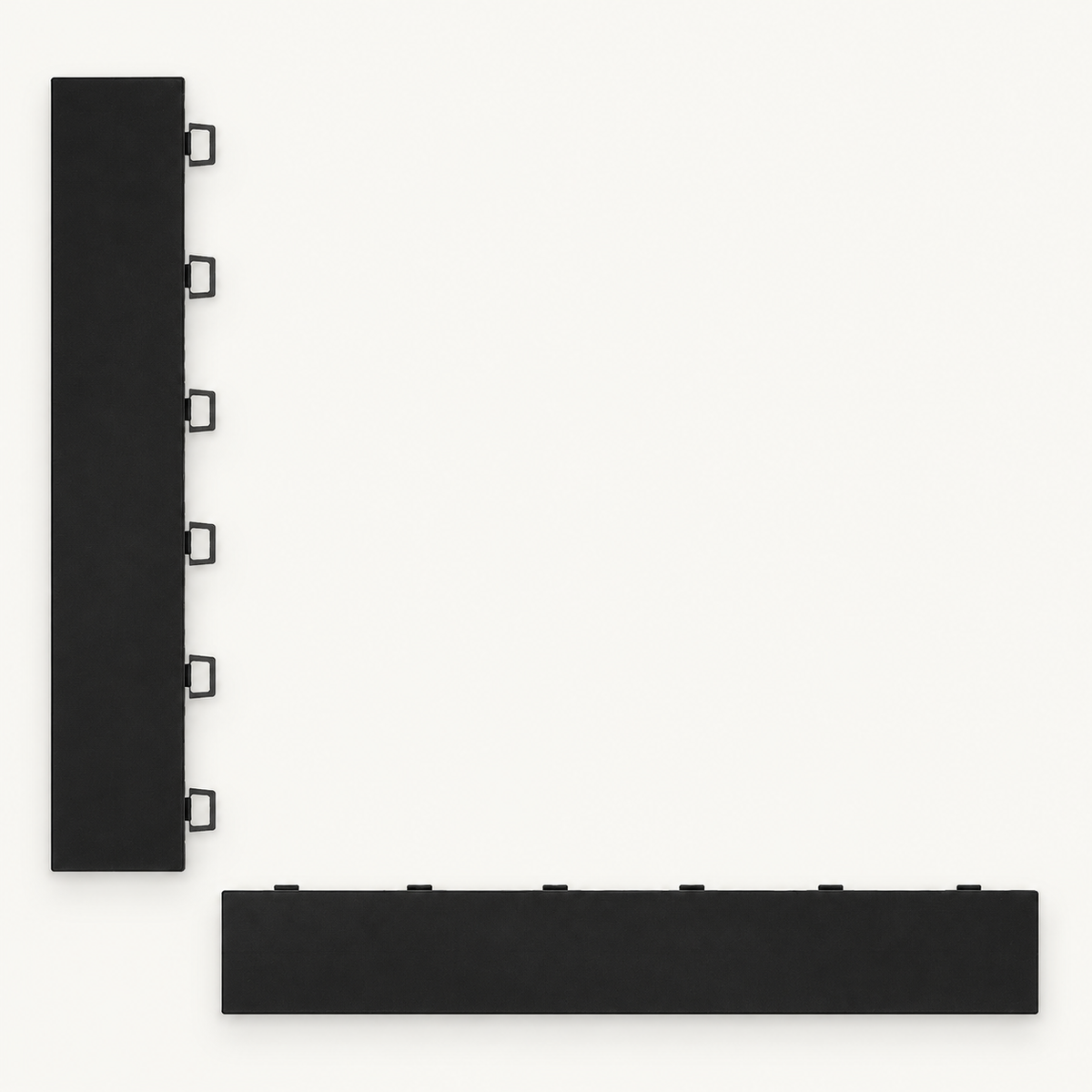Male Garage Floor Tile Edge Kit, 15-Pack, Black