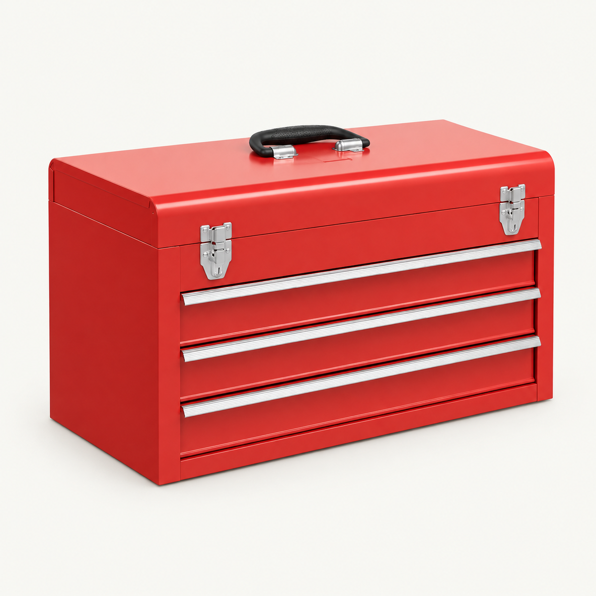 Portable Tool Box, 3 Drawers, Red