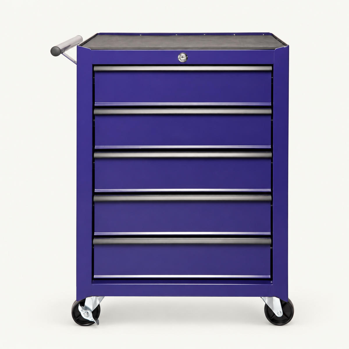 Rolling Steel Tool Chest, 5 Drawers, Purple