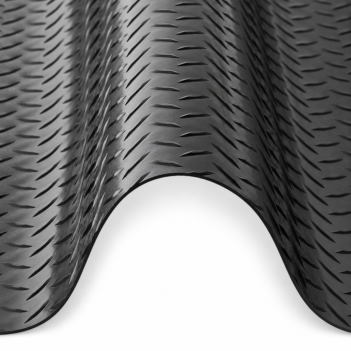 PVC Garage Floor Roll, 7.5 × 17 ft — Black product detail on white background