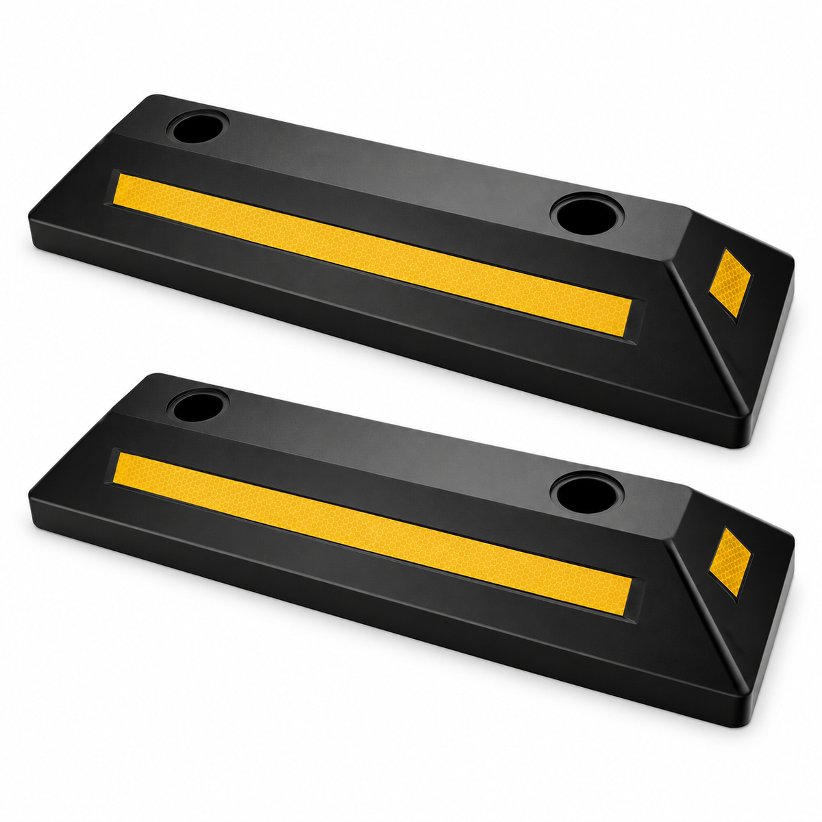 21.6-Inch Rubber Parking Curbs, 2-Pack on a white background