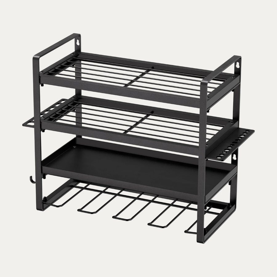 Power Tool Organizer, 4-Tier Wall-Mount Drill & Tool Storage Rack