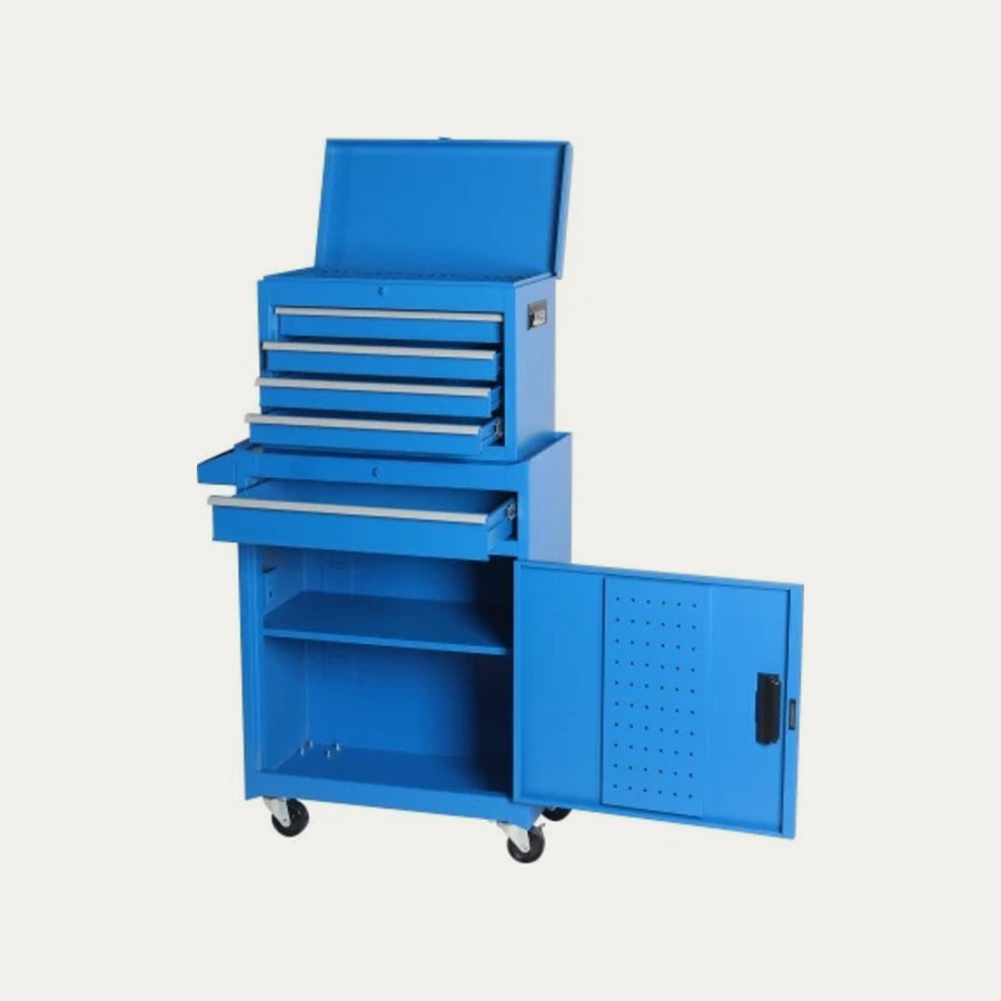 5-Drawer Rolling Tool Chest, 2-in-1 Detachable Tool Cabinet with Lockable Wheels