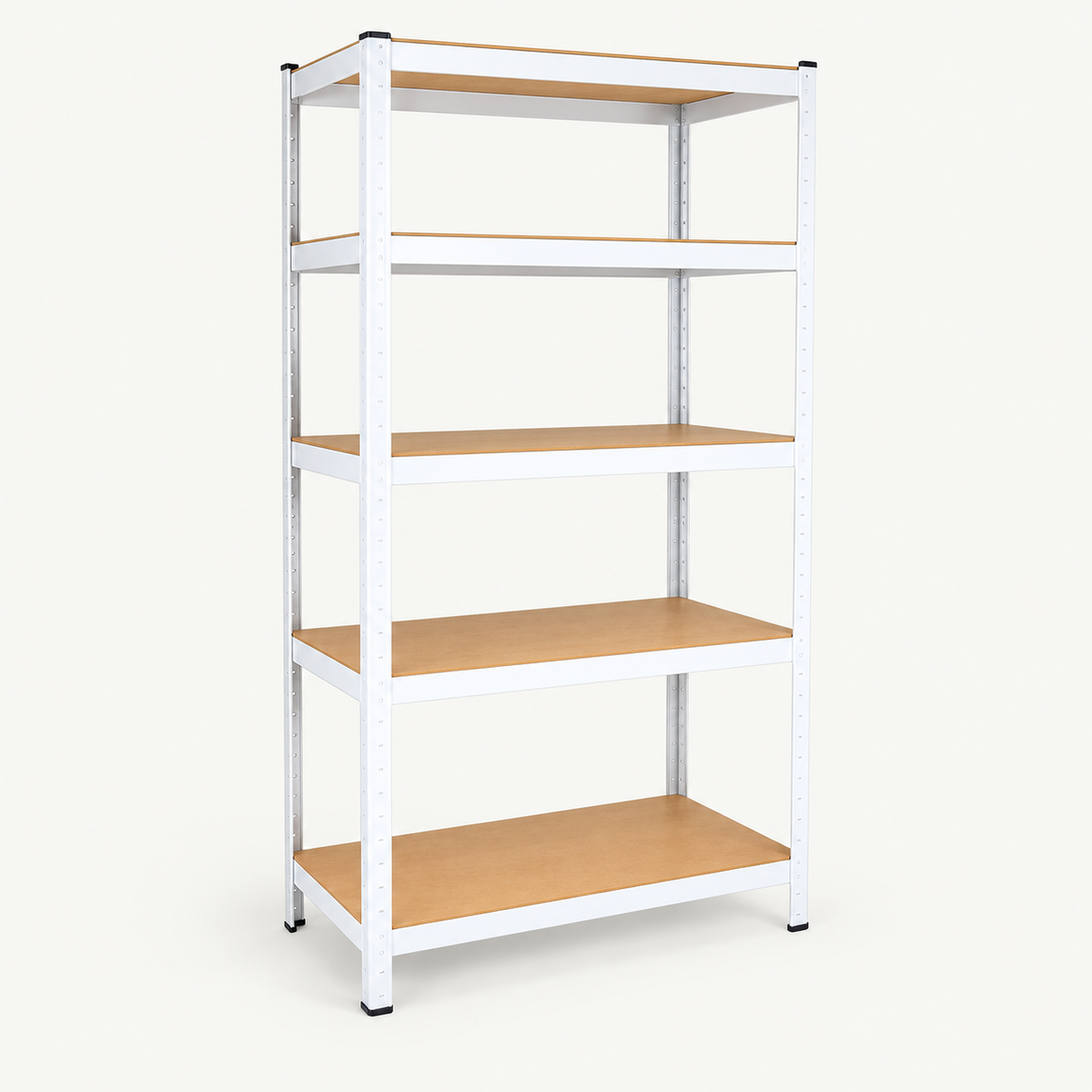 Adjustable 5-Tier Garage Shelving, 29 × 12 × 59 Inches, White