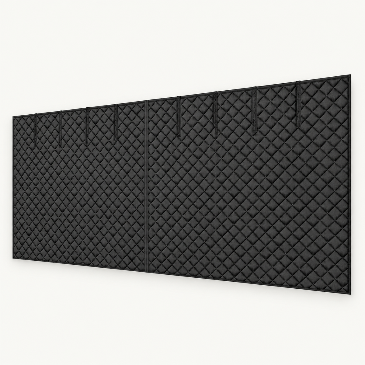 Magnetic Garage Door Insulation Curtain, 16-Foot, Black
